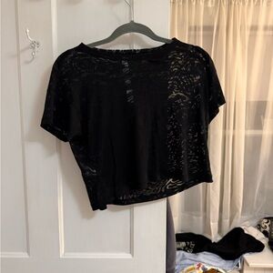 Lululemon Athletica Black Sheer Blouse